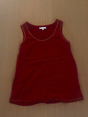 REISS Silk-Front Cami Top in Ruby Red Size XS